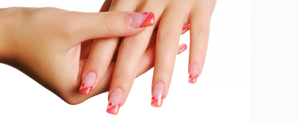 A hand is being treated to enhance the health and appearance of the nails.1