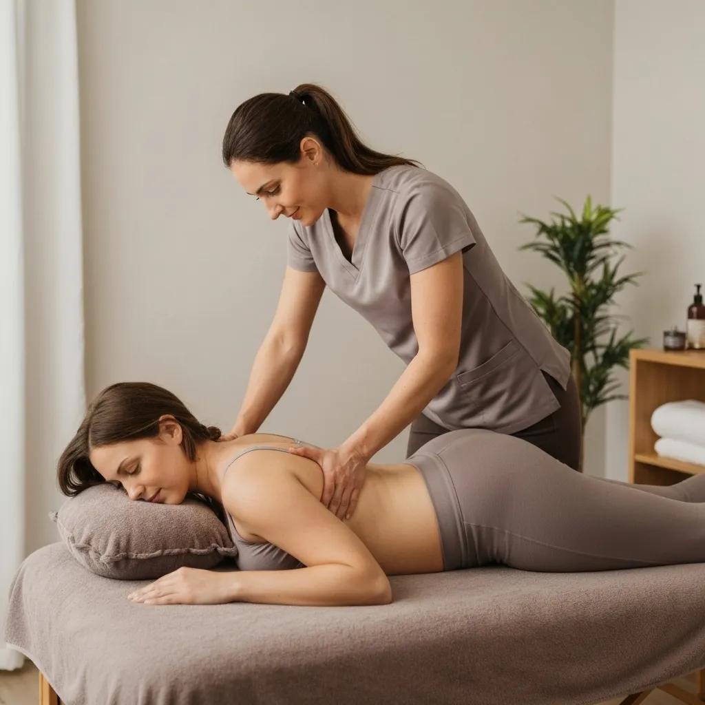 Best Pregnancy Massage Therapy Benefits in Altrincham for Expectant Mothers 1 therapist providing side lying lumbar massage to relieve back pain for a pregnant woman 4f9a49fb 5313 4d7a 960d 0d82f1e9e6dd